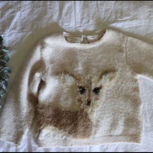 Zara Baby Girl Knit Deer Sweater 12-18 M